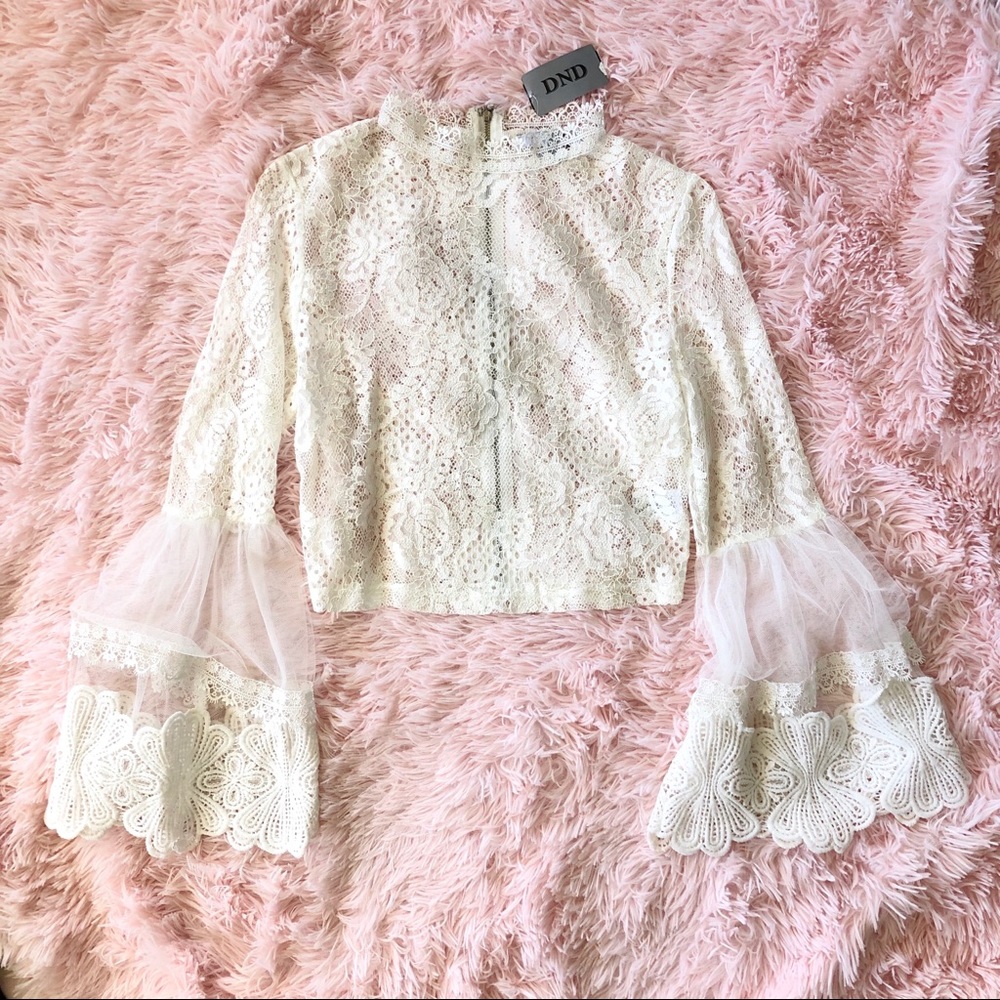 Lace Bell Sleeve Blouse